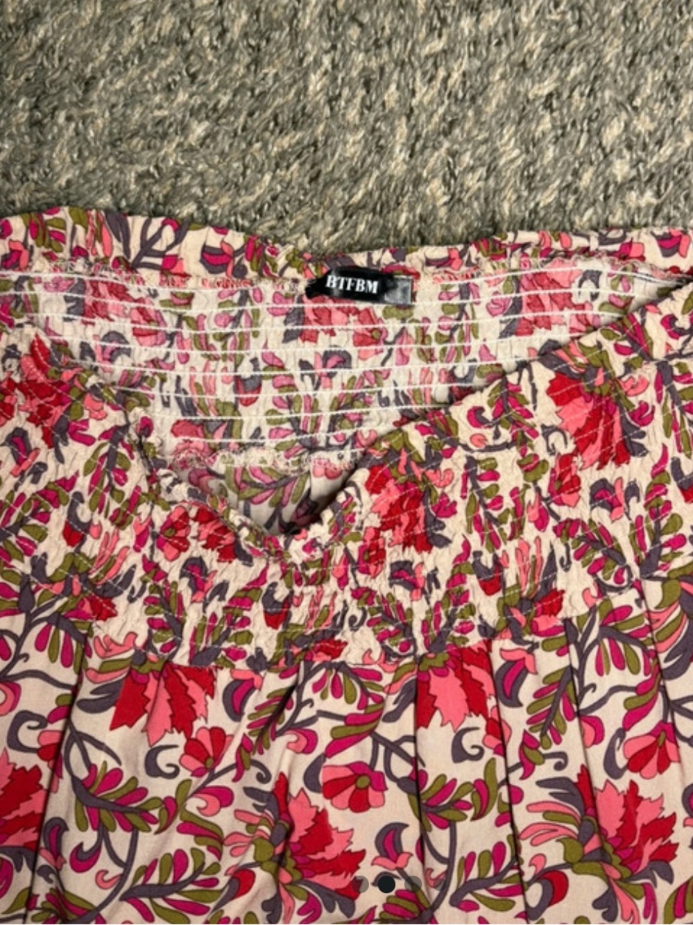 BTFBM Pink Floral High-Low Maxi Skirt - Picture 3 of 3